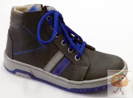Linea M35 kék bőr cipő,cipzáros,fűzős 36