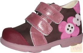 Szamos 1488-50749 supinált cipő,bordó-rózsaszín hímzett virággal 35