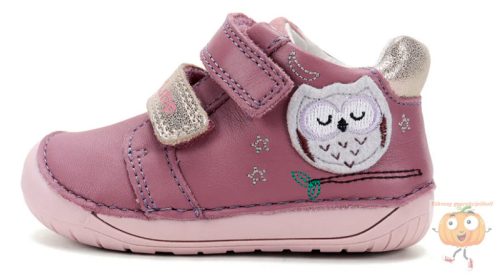 D.D.Step lány cipő BAREFOOT 070-62659 rózsa, bagoly mintával 24