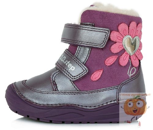 D.D.Step lány téli cipő W071-364 violet, virág mintával 27