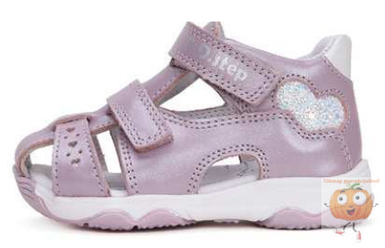 D.D.Step szandál G064-51872 mauve, szív mintával 21