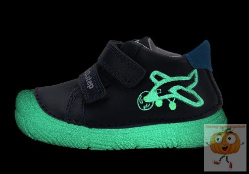 D.D.Step fiú cipő S082-52781 kék repülő mintával,sötétben világító talpon  29