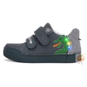   DD.Step világító LED fiú cipő S068-51124 szürke, sárkány mintával 25