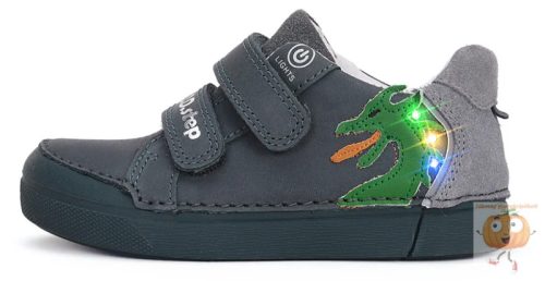 D.D.Step LED fiú cipő S068-51124 szürke, sárkány mintával 29