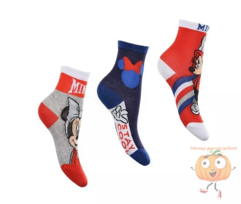 Disney Minnie egér zokni 3 pár 1 csomagban