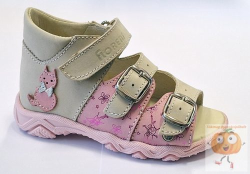 Florens 911 lány szandál homok-rózsa, cica mintával 29