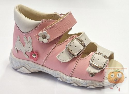 Florens 911 lány szandál rózsa-fehér, nyuszi mintával 25