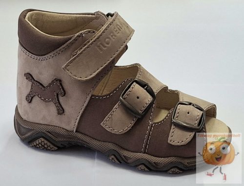 Florens 911 szandál barna-beige, lovacska mintával 30