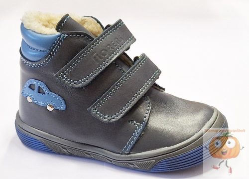 Florens  Flo-910 műszőrmével bélelt téli bőr cipő ,kék 20