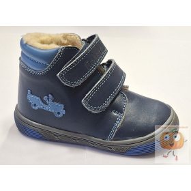   Florens  Flo-910 műszőrmével bélelt téli bőr cipő ,kék, dzsip mintával 24