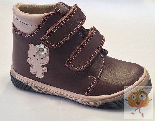 Florens Flo 810 bordó cipő cica mintával 30