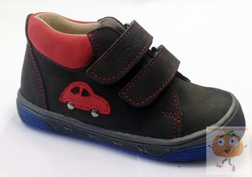 Florens fiú cipő szürke-piros, autó mintával 22