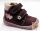 Florens műszőrmével bélelt téli nubukbőr cipő Flo-910 padlizsán, szívecske mintával 23