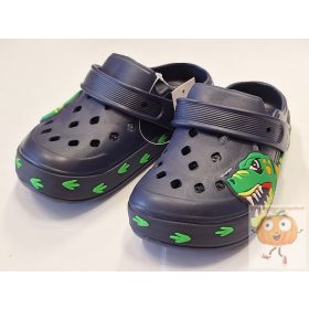 Gyerek fiú klumpa, papucs kék, dínós 27