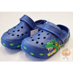 Gyerek fiú klumpa, papucs v.kék, dínós 27