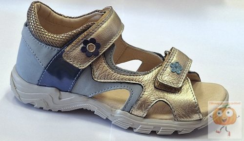 Linea 2 tépőzáras lány szandál kék-bronz 37