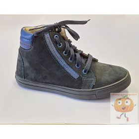 Linea magas szárú kék bőr,fűzős cipő 35