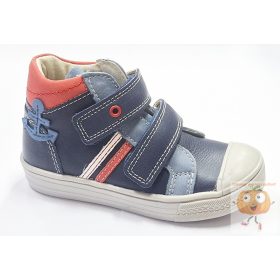 Linea M50 kék bőr fiúcipő horgony mintával 24