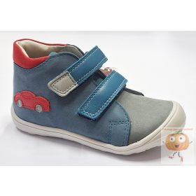 Linea M57 kék bőr fiúcipő autó mintával 22