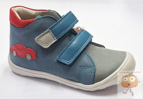 Linea M57 kék bőr fiúcipő autó mintával 26