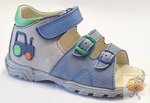 Linea fiú szandál M17 kék, traktor mintával 24