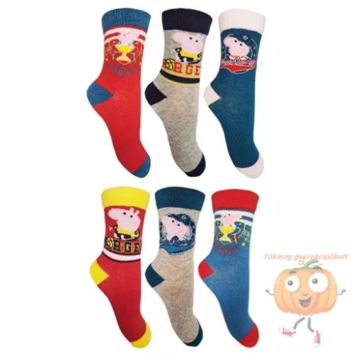 Peppa malac George gyerek zokni 3 pár 1 csomagban