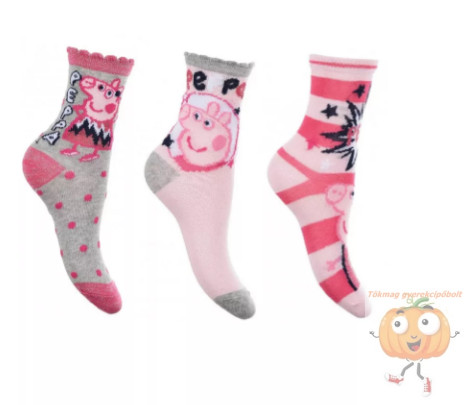 Peppa malac zokni 3 pár 1 csomagban