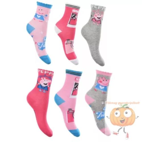 Peppa malac zokni 3 pár 1 csomagban