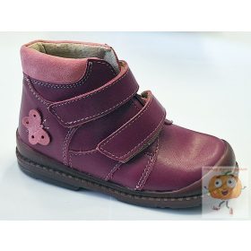   Salus F-90 Flexi supinált tavaszi-őszi cipő, sötétpink ,lepke mintával 25