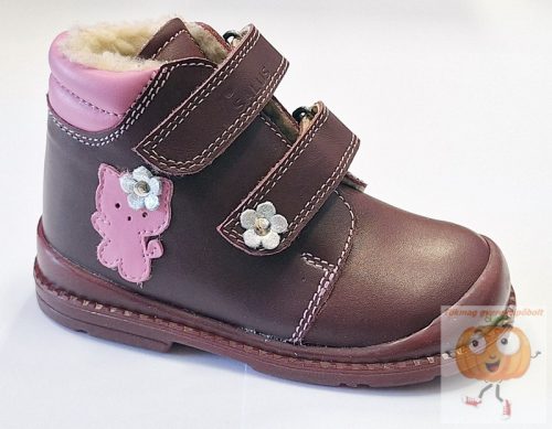 Salus Flexi  Flo-910 műszőrmével bélelt téli cipő, cica mintával 24