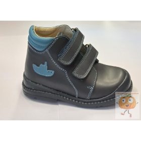   Salus Flexi prémium Flo-810 fiú supinált cipő, kék, hajó mintával 23