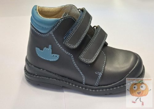 Salus Flexi prémium Flo-810 fiú supinált cipő, kék, hajó mintával 23