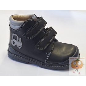   Salus Flexi prémium Flo-810 fiú supinált cipő fekete, Traktor mintával 24