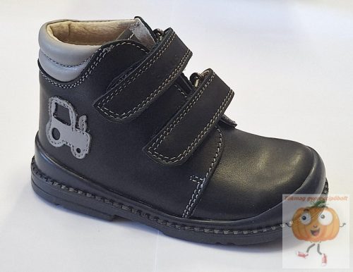 Salus Flexi prémium Flo-810 fiú supinált cipő fekete, Traktor mintával 24