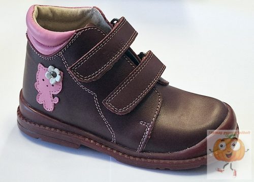 Salus Flo-810 supinált lány cipő,prémium flexi, bordó ,cica mintával 28