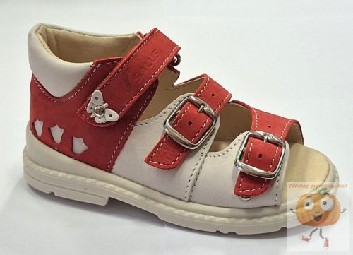 Salus Flo 911 flexi prémium szandál piros-beige, virág mintával 24