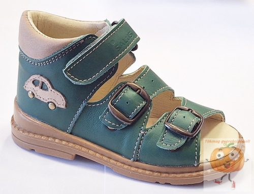 Salus  prémium Flexi Flo 911 supinalt szandál , zöld autó mintával 25