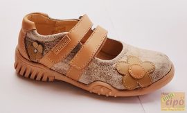 Si-Mode szandálcipő textil és bőr kombinált felsőrésszel drapp,benti - kinti viseletre 29
