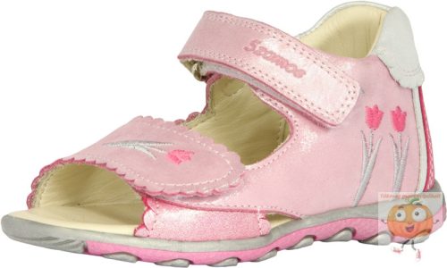 Szamos két tépőzáras lány szandál,4322-40193 rózsa 34