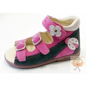   Szamos supinált lány szandál lila-pink, katica mintával 35