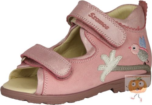 Szamos szupinált lány szandál 4382-40749 pink, madárka  mintával  27