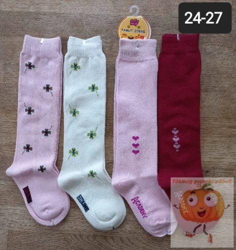 Térdzokni  lány 4 pár/csomag 24-27
