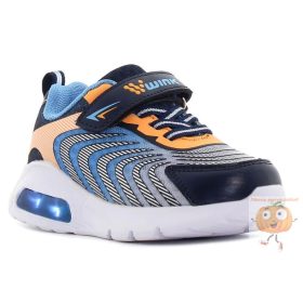 Wink LED világító,villogó utcai cipő, kék-narancs 25