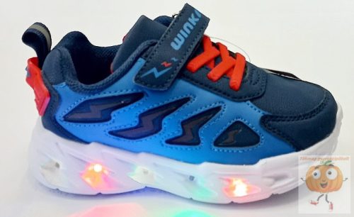 Wink LED világító,villogó utcai cipő, kék-piros 34