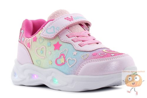 Wink LED világító,villogó utcai cipő, pink-rózsa 24