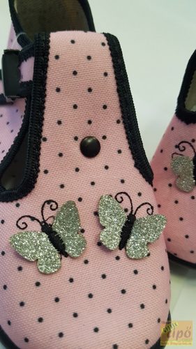 Zetpol Daria vászoncipő,rózsa pillangós 23