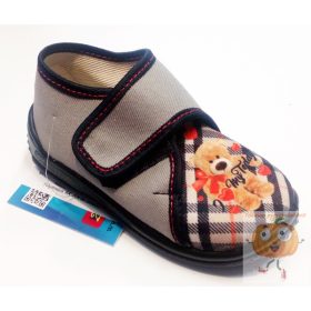 Zetpol Zakaz vászoncipő,mamusz szürke macis 21