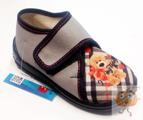 Zetpol Zakaz vászoncipő,mamusz szürke macis 25