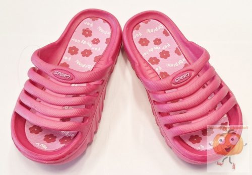 Papucs lány pink virág mintával 37